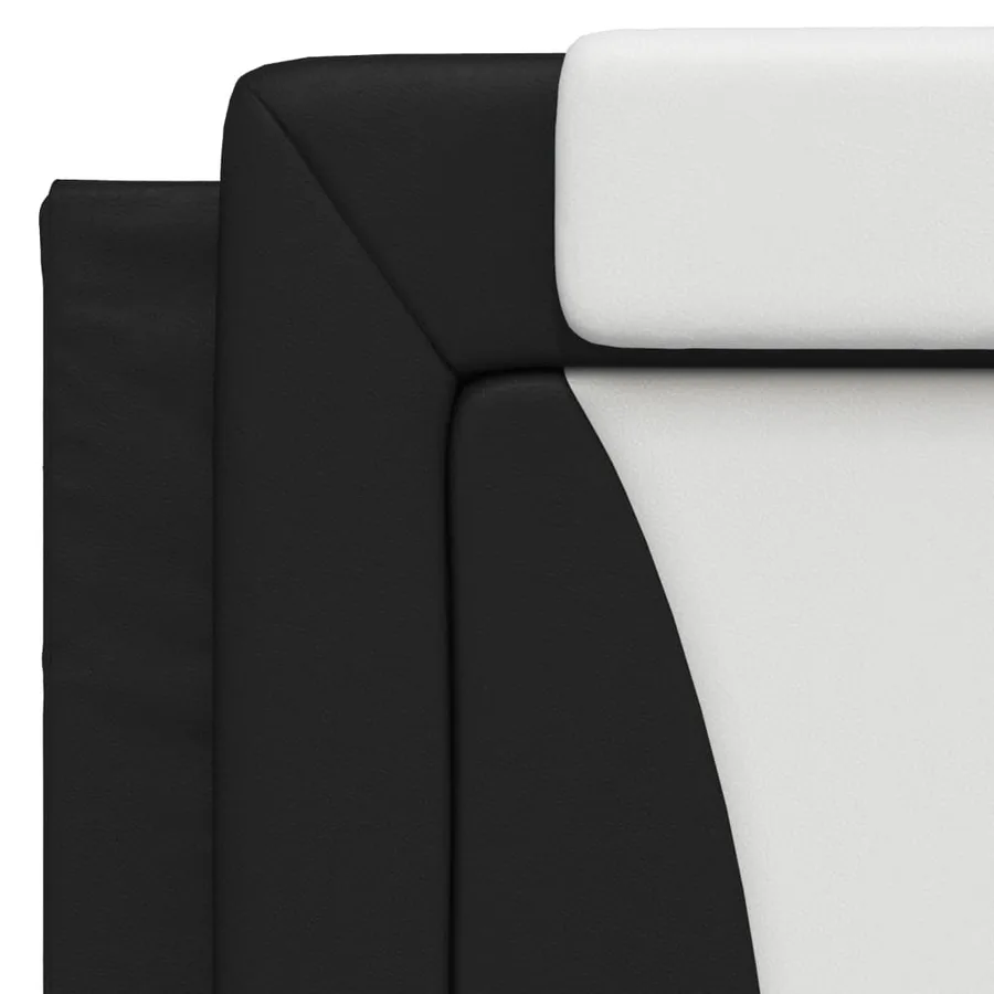 Coussin de tête de lit Viana noir et blanc 100 cm similicuir - 8