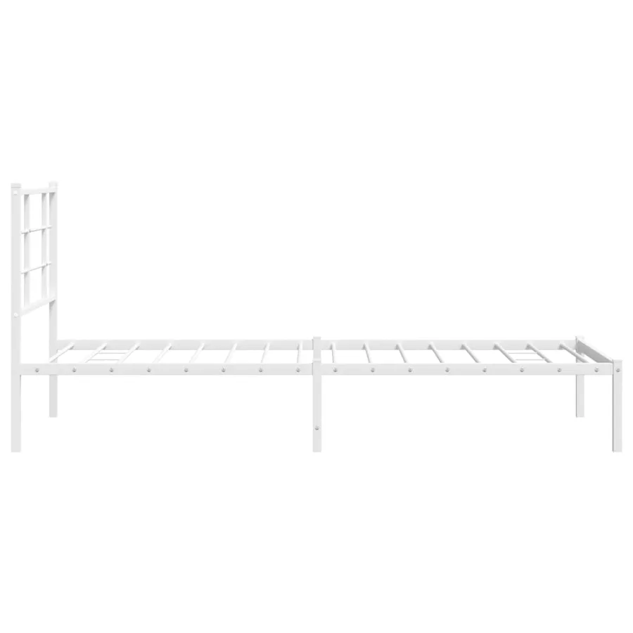 Cadre de lit métal sans matelas avec tête de lit blanc 90x190cm - 6