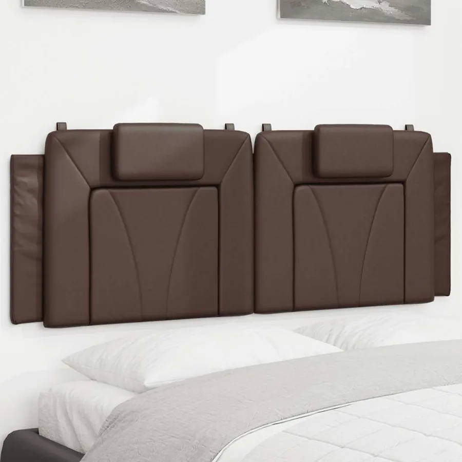 Coussin de tête de lit Viana marron 120 cm similicuir