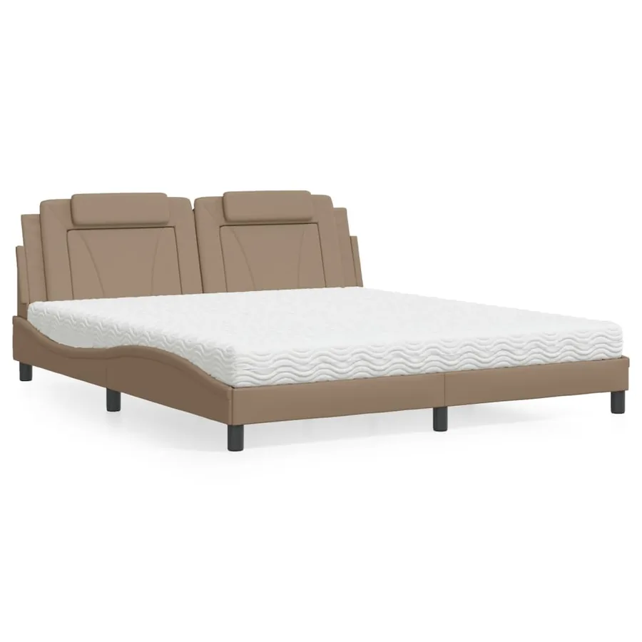 Lit Viana avec matelas cappuccino 180x200 cm similicuir