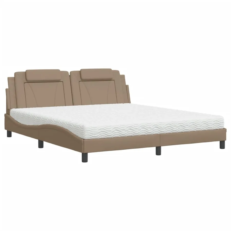 Lit Viana avec matelas cappuccino 180x200 cm similicuir - 2