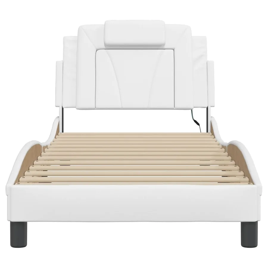 Cadre de lit Viana avec LED sans matelas blanc 80x200 cm - 6