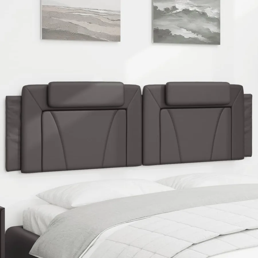Coussin de tête de lit Viana gris 180 cm similicuir