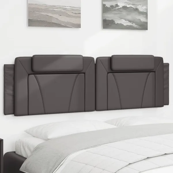 Coussin de tête de lit Viana gris 180 cm similicuir