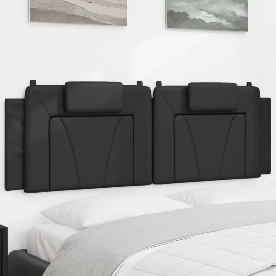 Coussin de tête de lit Viana noir 160 cm similicuir