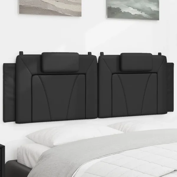 Coussin de tête de lit Viana noir 160 cm similicuir