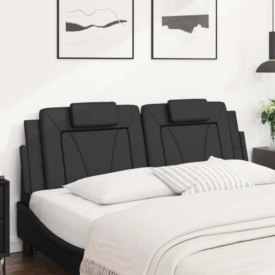 Coussin de tête de lit Viana noir 160 cm similicuir - 3