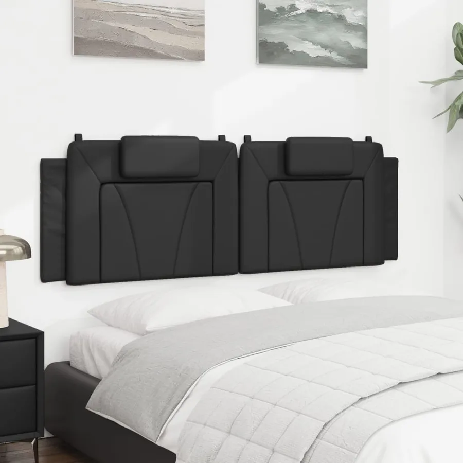 Coussin de tête de lit Viana noir 160 cm similicuir - 4