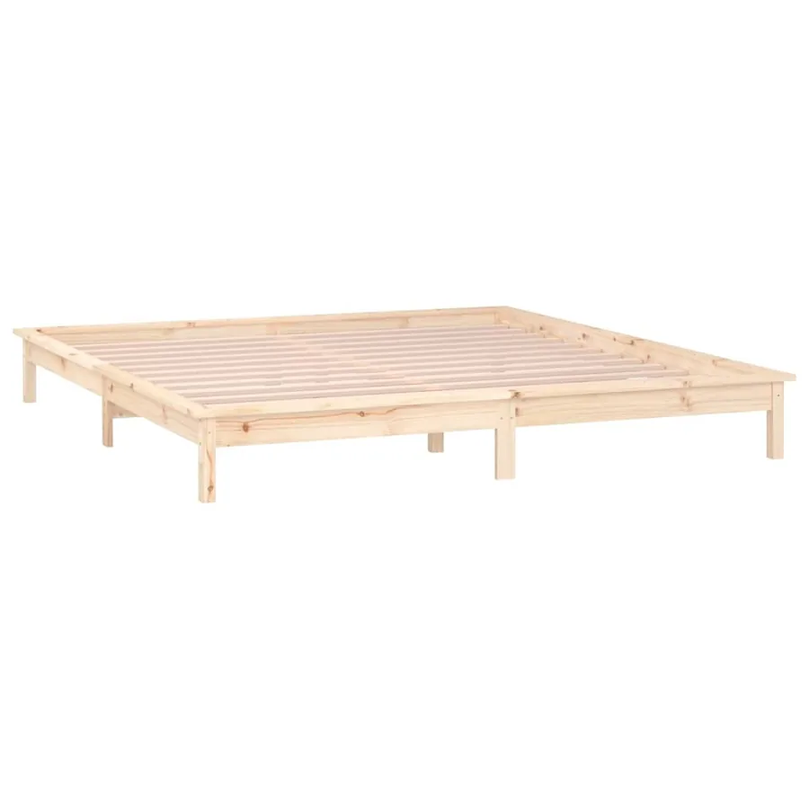 Cadre de lit à LED 180x200 cm Super King bois massif - 6