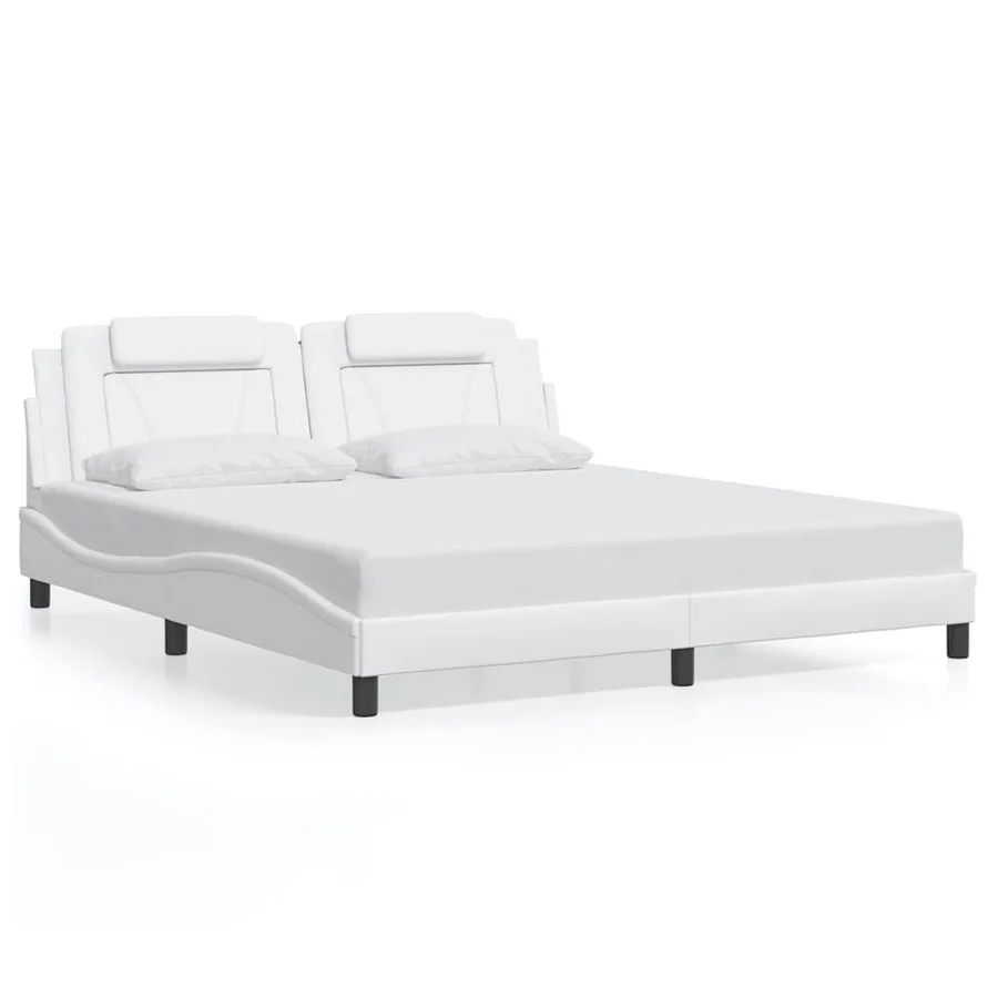 Cadre de lit Viana sans matelas blanc 180x200 cm similicuir - 2