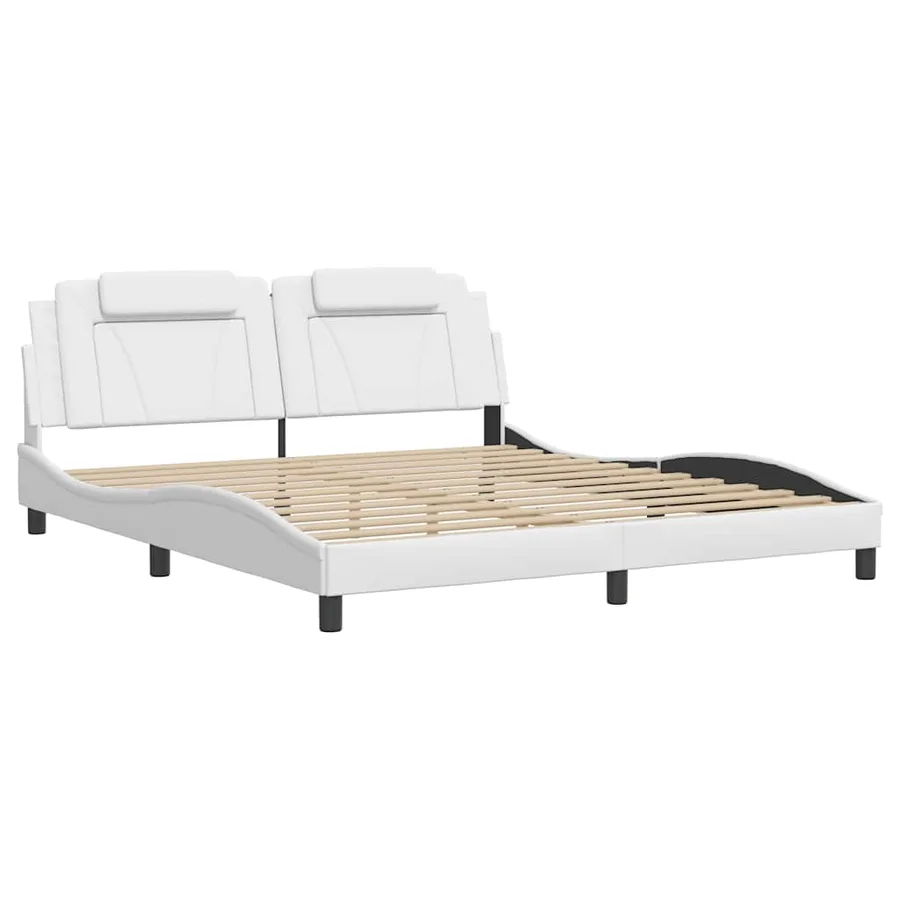 Cadre de lit Viana sans matelas blanc 180x200 cm similicuir - 3