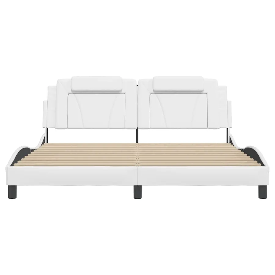 Cadre de lit Viana sans matelas blanc 180x200 cm similicuir - 4