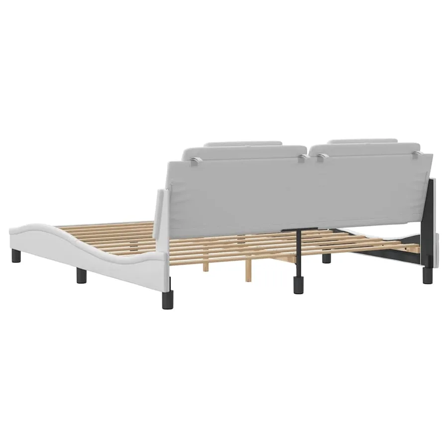 Cadre de lit Viana sans matelas blanc 180x200 cm similicuir - 6