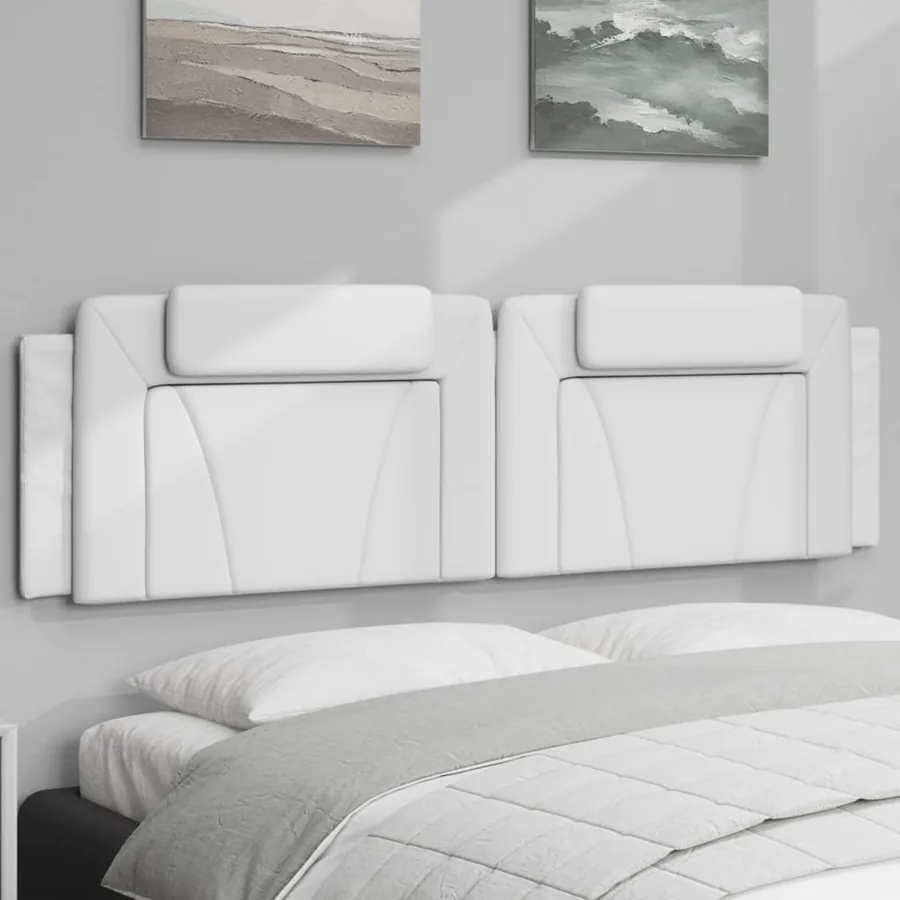 Coussin de tête de lit Viana blanc 180 cm similicuir