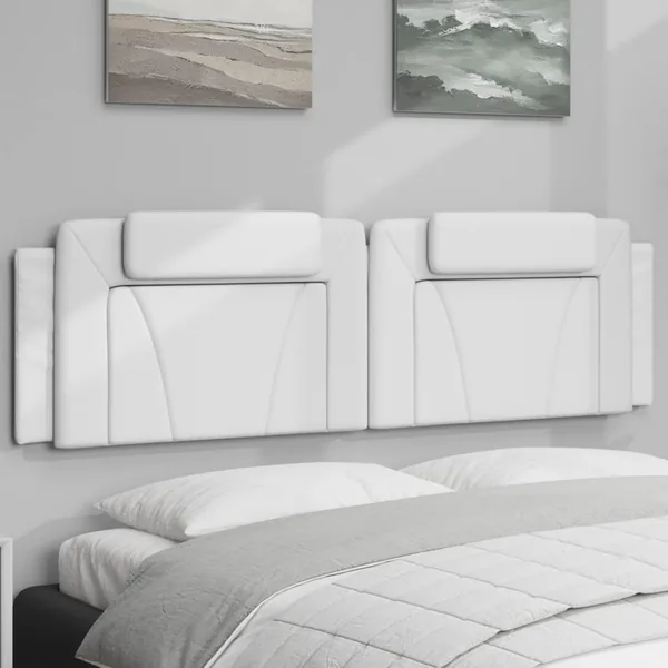 Coussin de tête de lit Viana blanc 180 cm similicuir