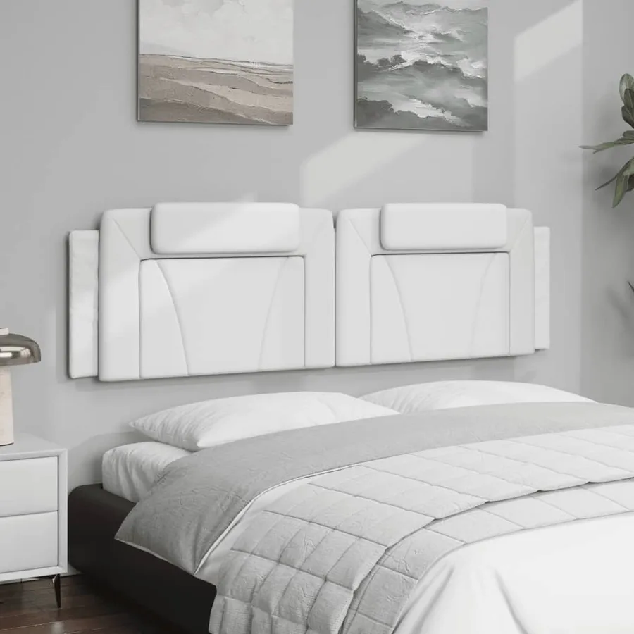 Coussin de tête de lit Viana blanc 180 cm similicuir - 4