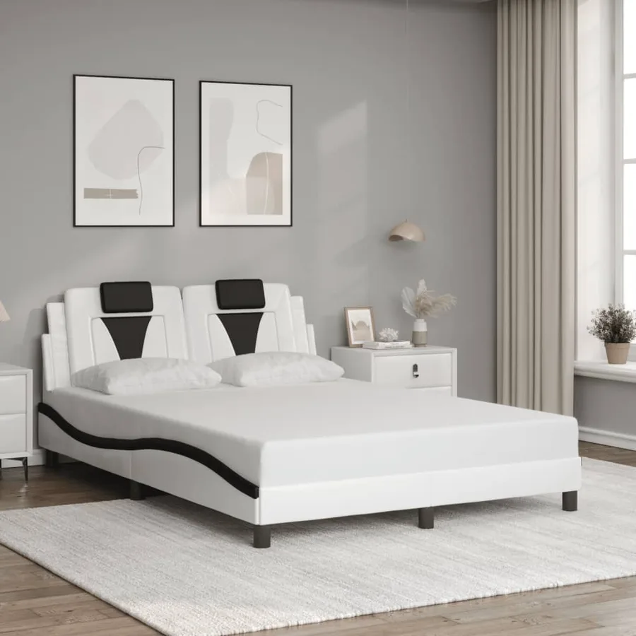 Cadre de lit Viana avec LED sans matelas blanc et noir 120x200 cm - 4
