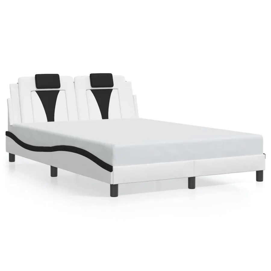Cadre de lit Viana avec LED sans matelas blanc et noir 120x200 cm - 5