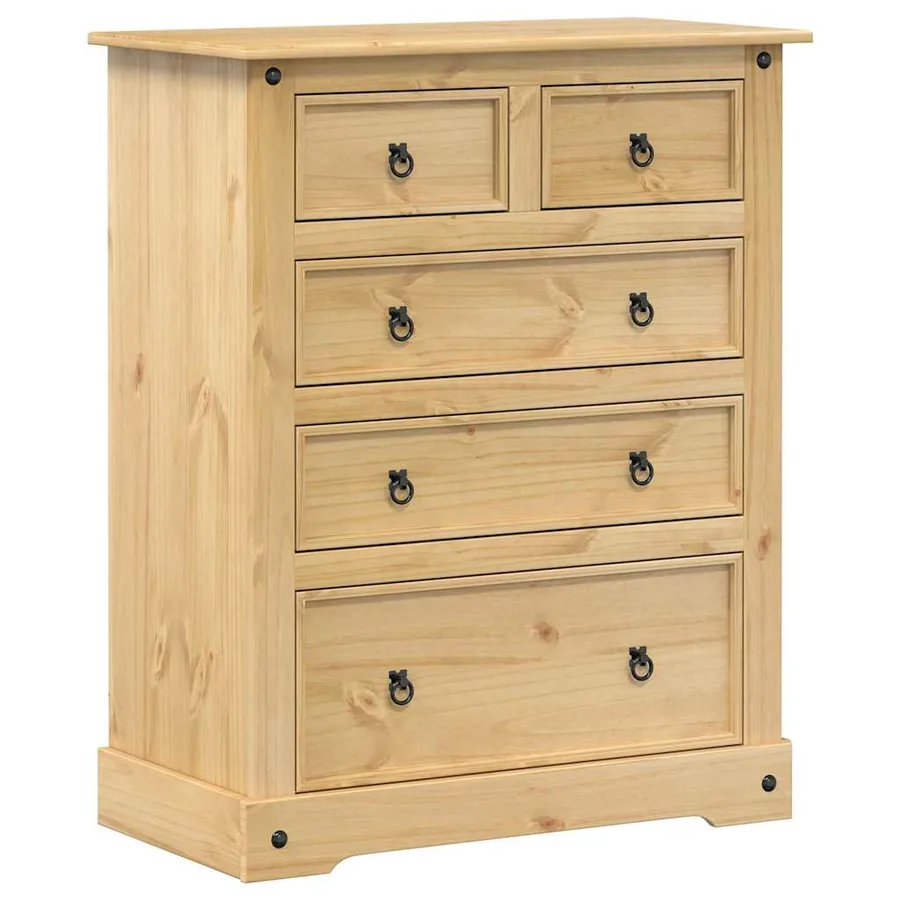 Commode Corona 92x48x114 cm bois massif de pin - 2