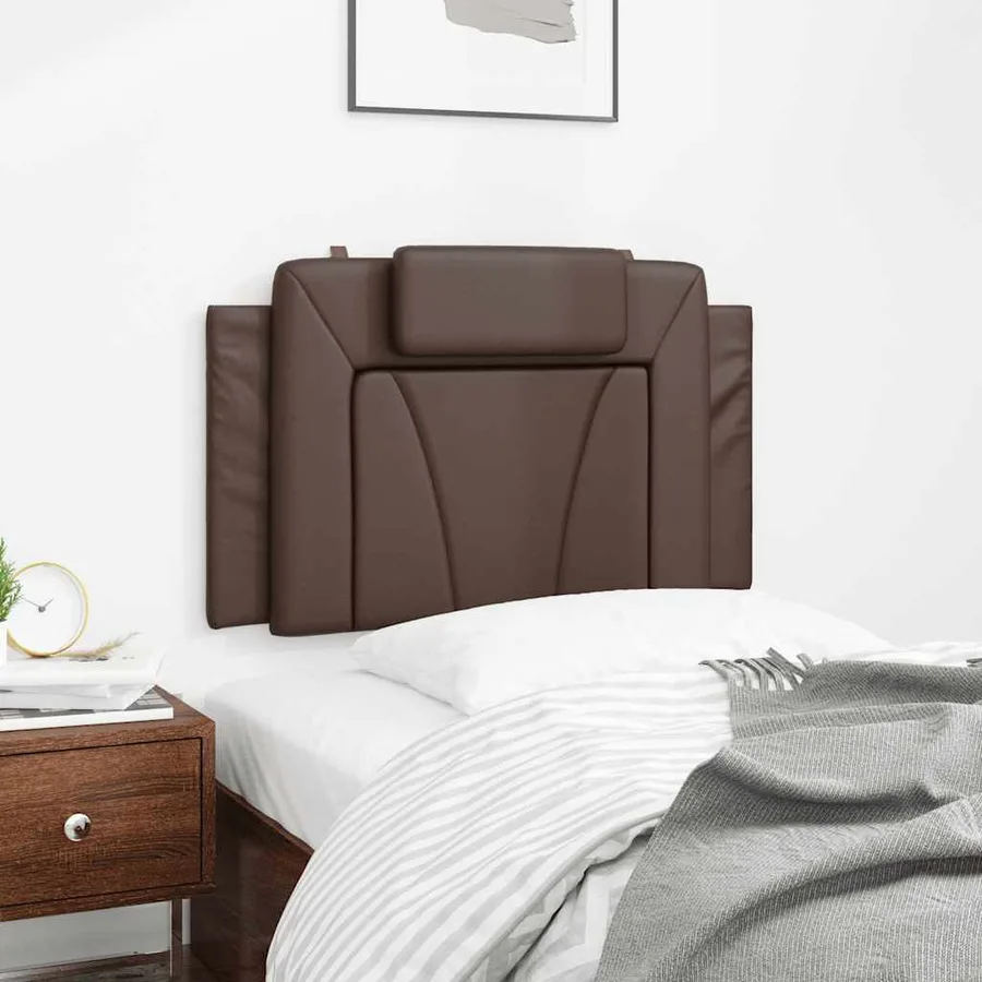 Coussin de tête de lit Viana marron 90 cm similicuir - 3