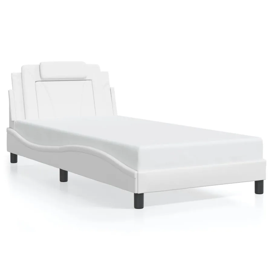 Cadre de lit Viana avec LED sans matelas blanc 100x200 cm - 5