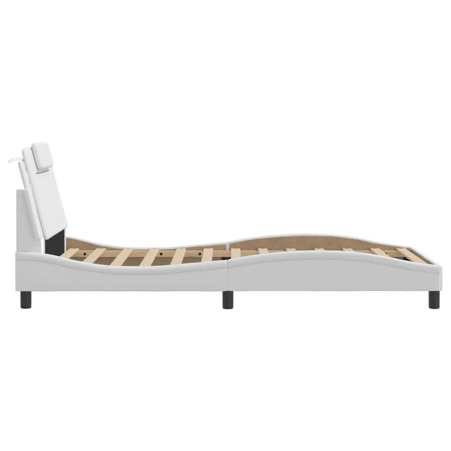 Cadre de lit Viana avec LED sans matelas blanc 100x200 cm - 9