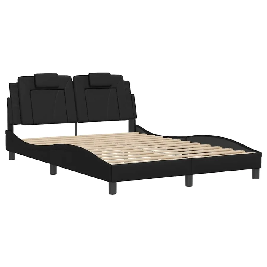 Cadre de lit Viana sans matelas noir 120x200 cm similicuir - 3