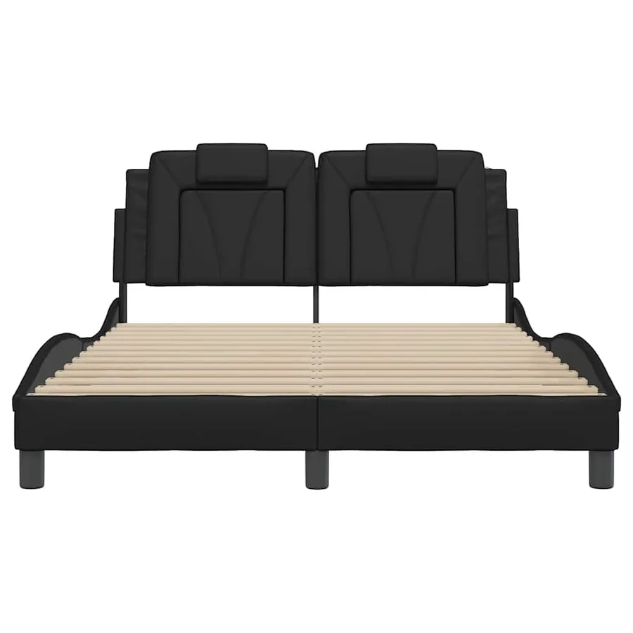 Cadre de lit Viana sans matelas noir 120x200 cm similicuir - 4