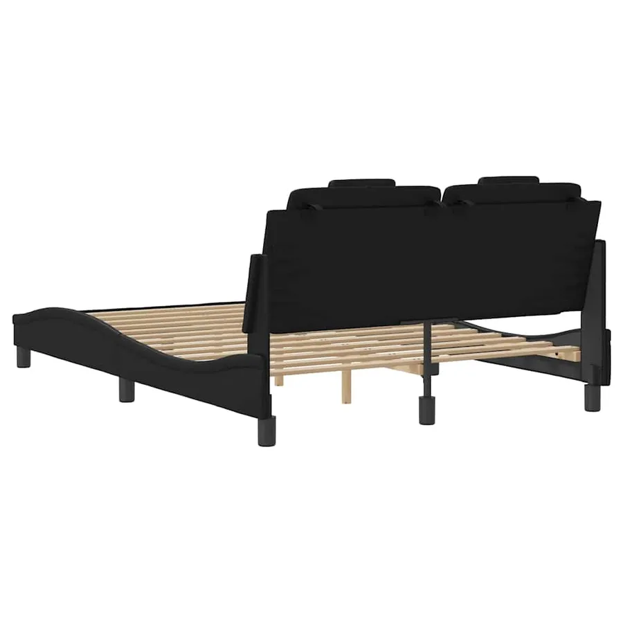 Cadre de lit Viana sans matelas noir 120x200 cm similicuir - 6
