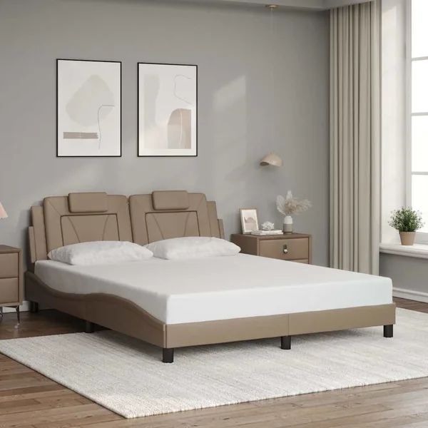 Cadre de lit Viana sans matelas cappuccino 160x200 cm similicuir