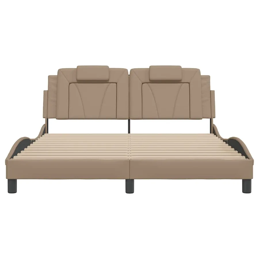 Cadre de lit Viana sans matelas cappuccino 160x200 cm similicuir - 4