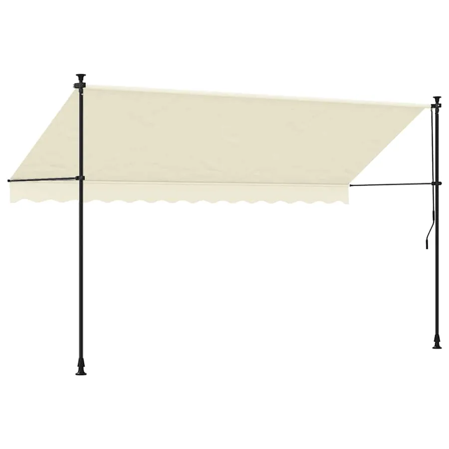 Auvent rétractable crème 350x150 m tissu et acier - 4