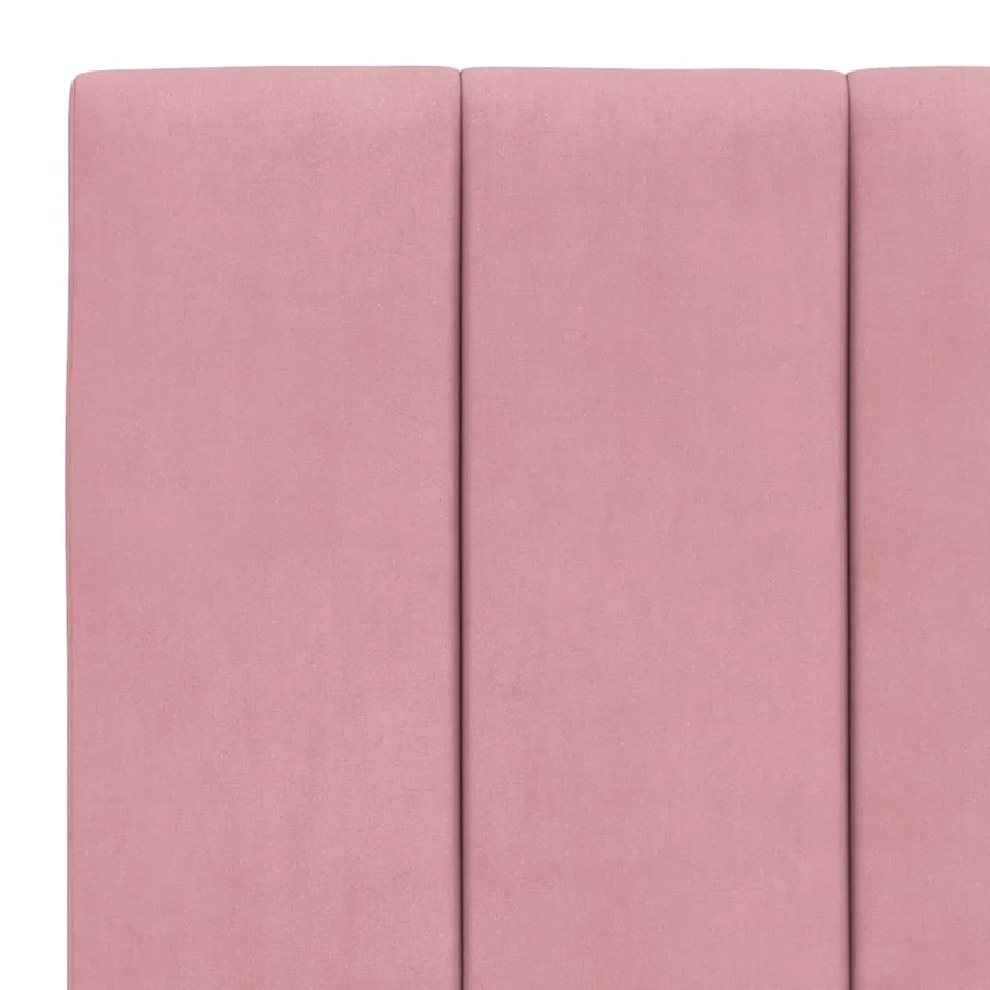 Cadre de lit avec LED sans matelas Hanko rose 90x190 cm velours - 11