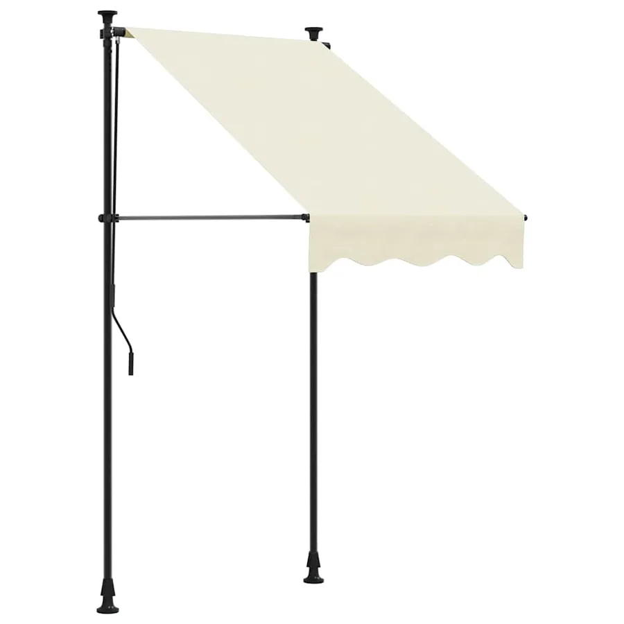 Auvent rétractable crème 100x150 m tissu et acier - 2