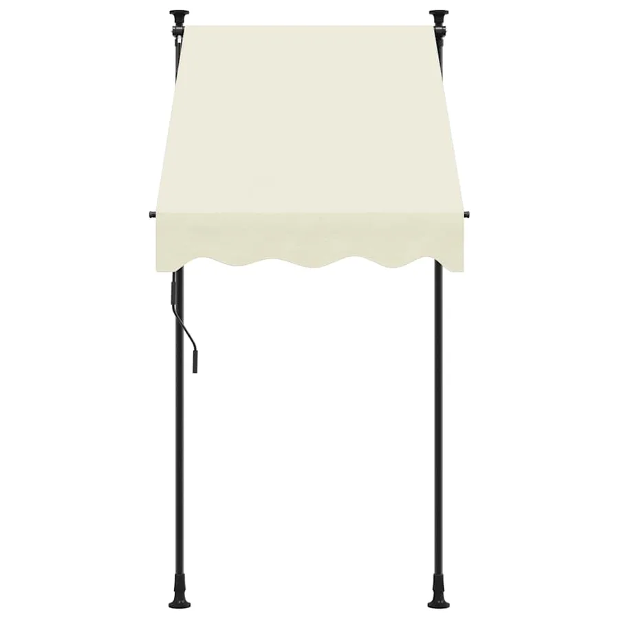 Auvent rétractable crème 100x150 m tissu et acier - 3