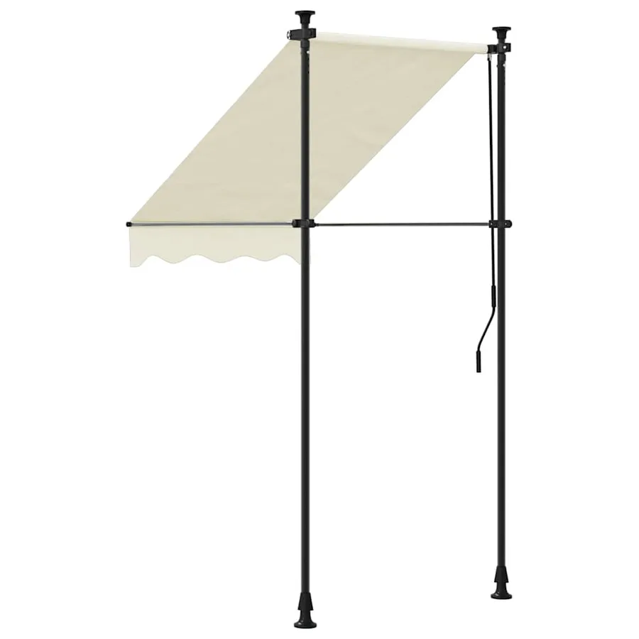 Auvent rétractable crème 100x150 m tissu et acier - 4