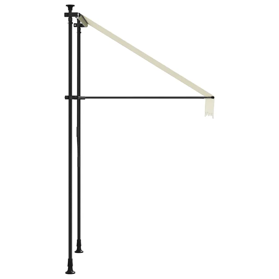 Auvent rétractable crème 100x150 m tissu et acier - 5