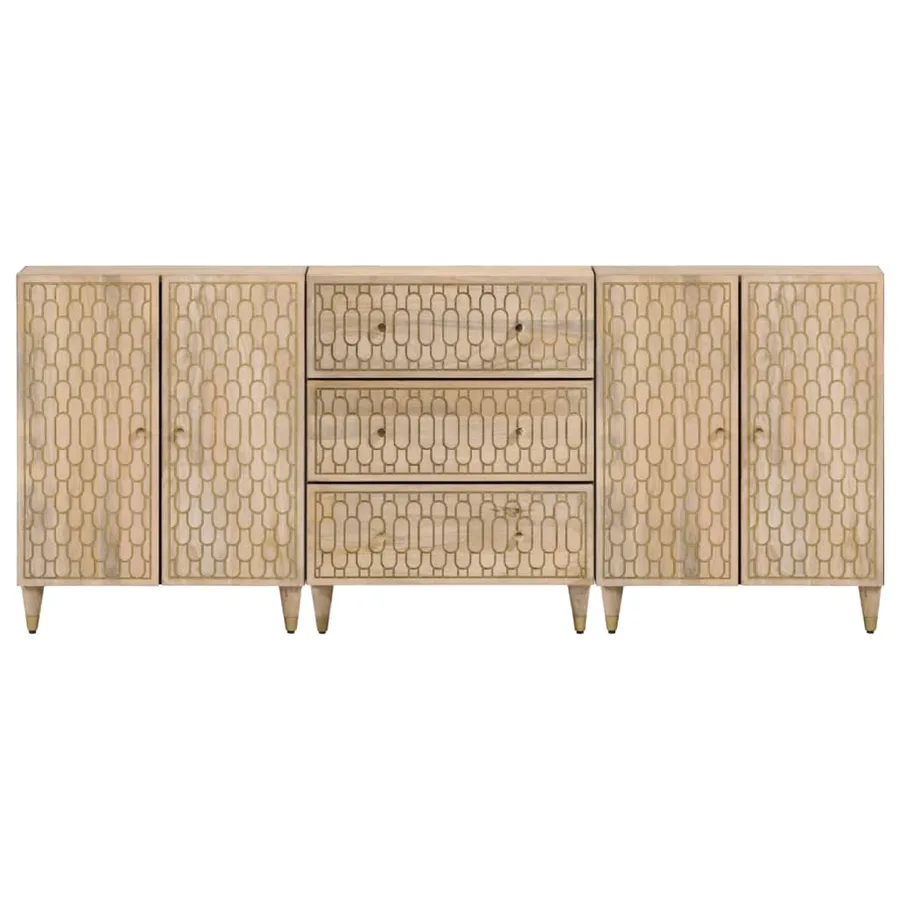 Armoires latérales 3 pcs 60x33x75 cm bois massif de manguier - 3