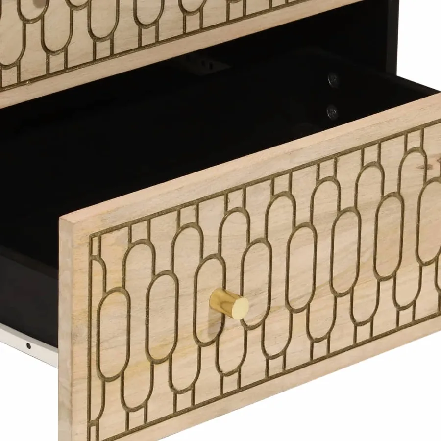 Armoires latérales 3 pcs 60x33x75 cm bois massif de manguier - 9