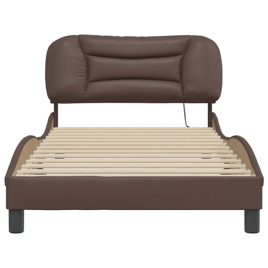 Cadre de lit avec LED sans matelas Hvar marron 100x200 cm - 6
