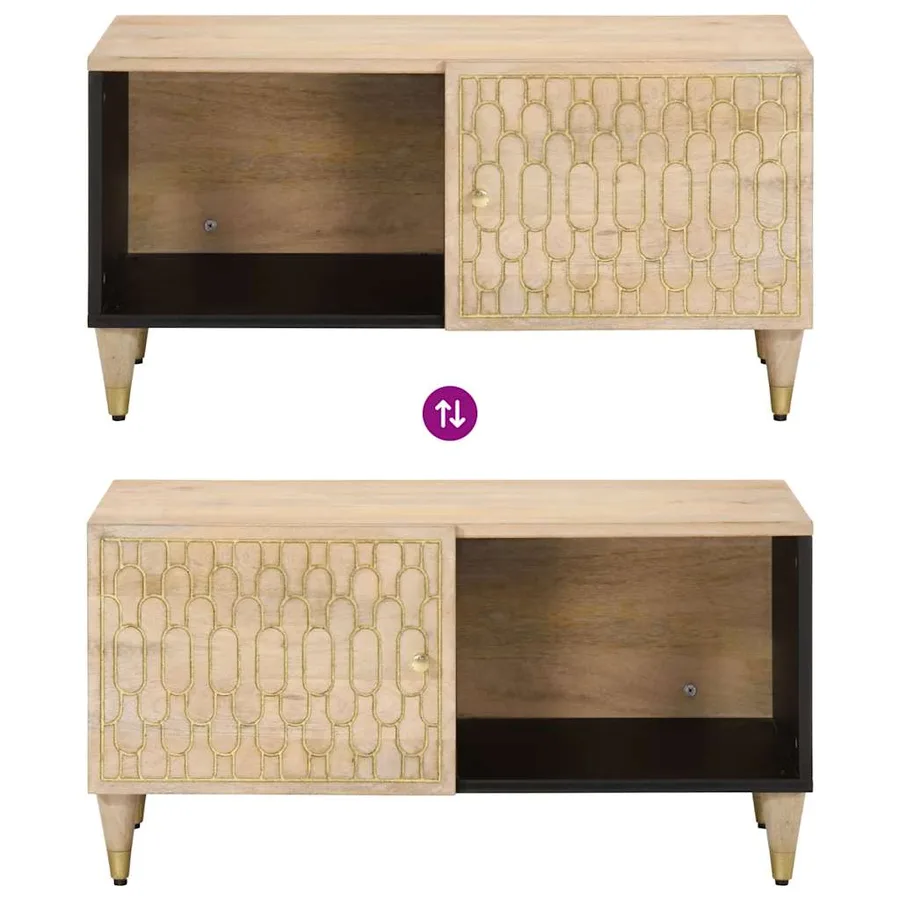 Table basse 80x50x40 cm bois de manguier massif - 6