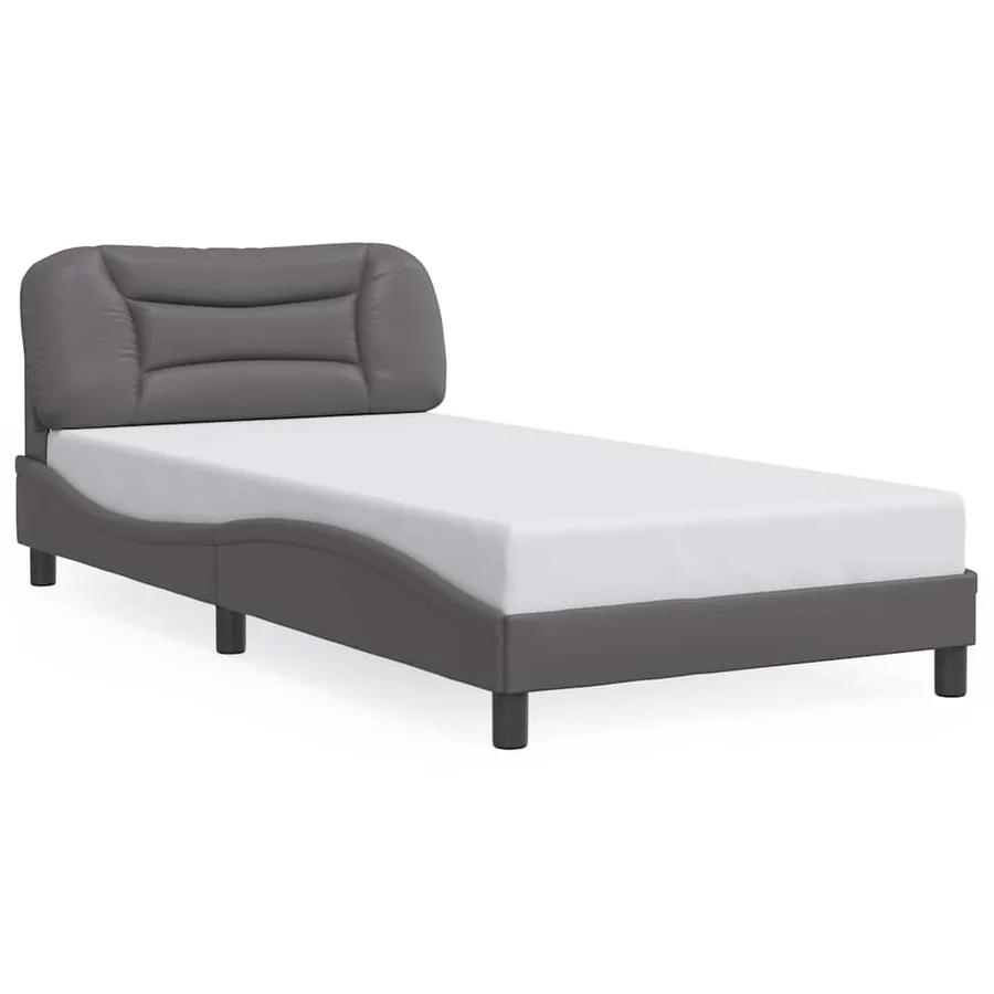 Cadre de lit sans matelas Hvar gris 100x200 cm similicuir - 2