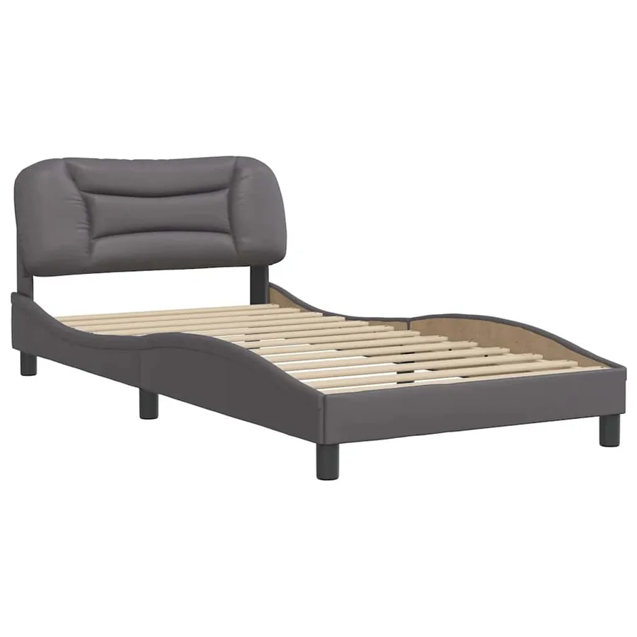 Cadre de lit sans matelas Hvar gris 100x200 cm similicuir - 3