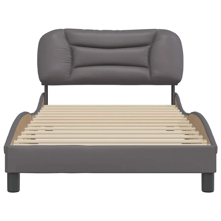 Cadre de lit sans matelas Hvar gris 100x200 cm similicuir - 4