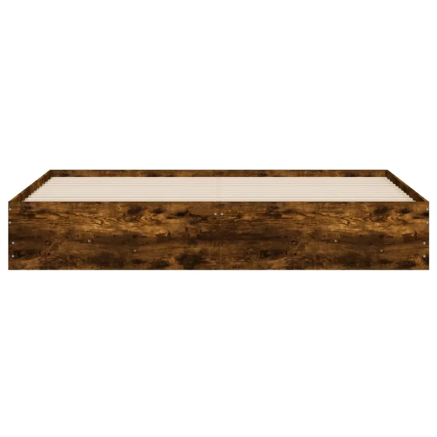 Cadre de lit avec tiroirs sans matelas chêne fumé 160x200 cm - 6