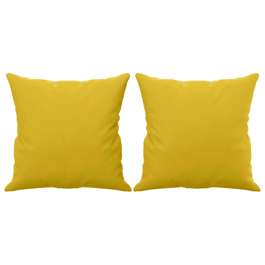 Canapé 3 places avec oreillers décoratifs jaune 180 cm velours - 5