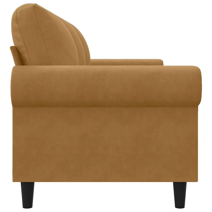 Canapé à 3 places Marron 180 cm Velours - 5