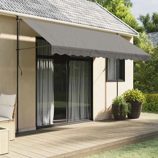 Auvent rétractable anthracite 350x150 m tissu et acier