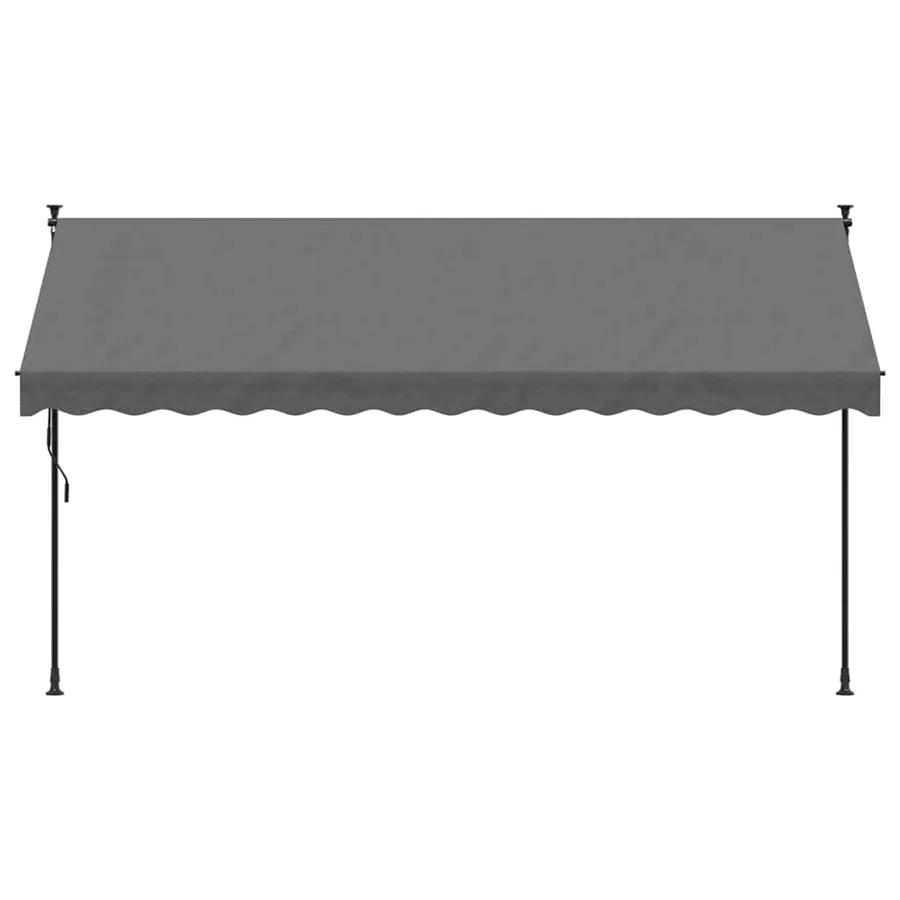 Auvent rétractable anthracite 350x150 m tissu et acier - 3