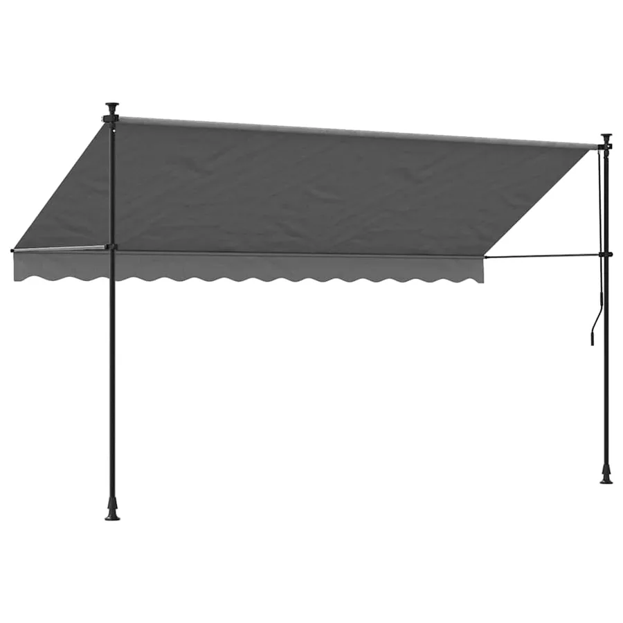 Auvent rétractable anthracite 350x150 m tissu et acier - 4
